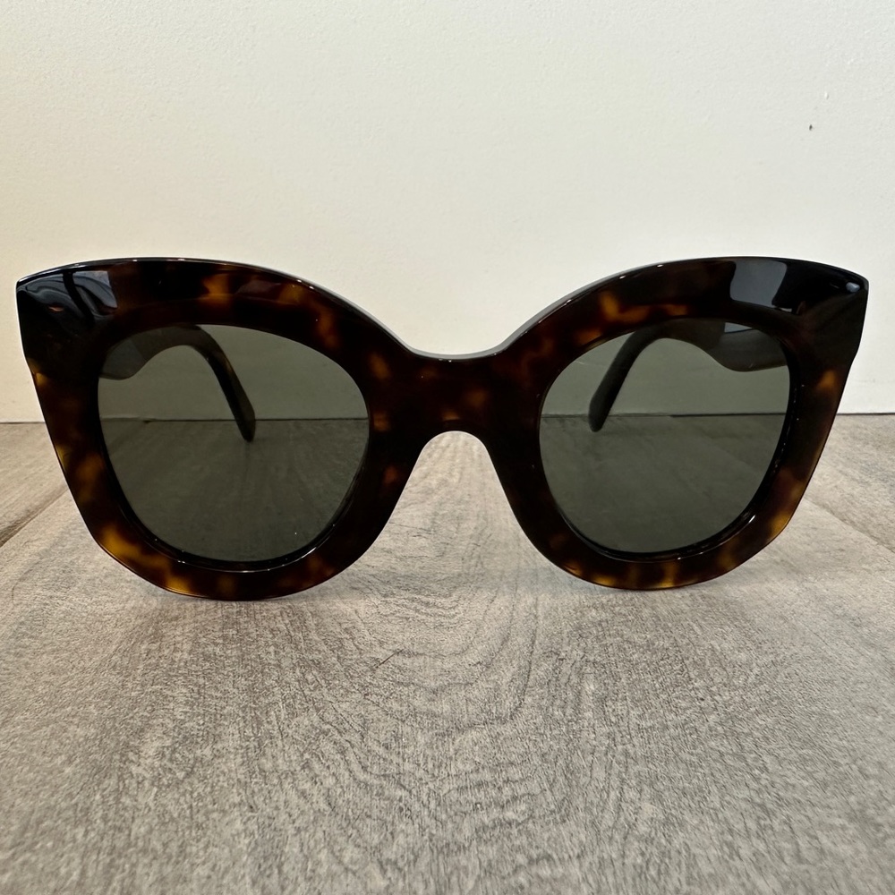NEW Celine Bold 3 Dot 47mm Cat Eye Batterfly Sunglasses Tortoise